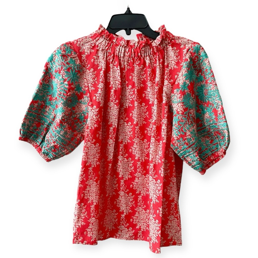 THML puff sleeve boho blouse